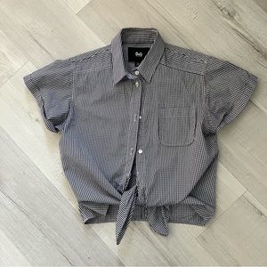 Dolce & Gabbana gingham tie cropped shirt, size S